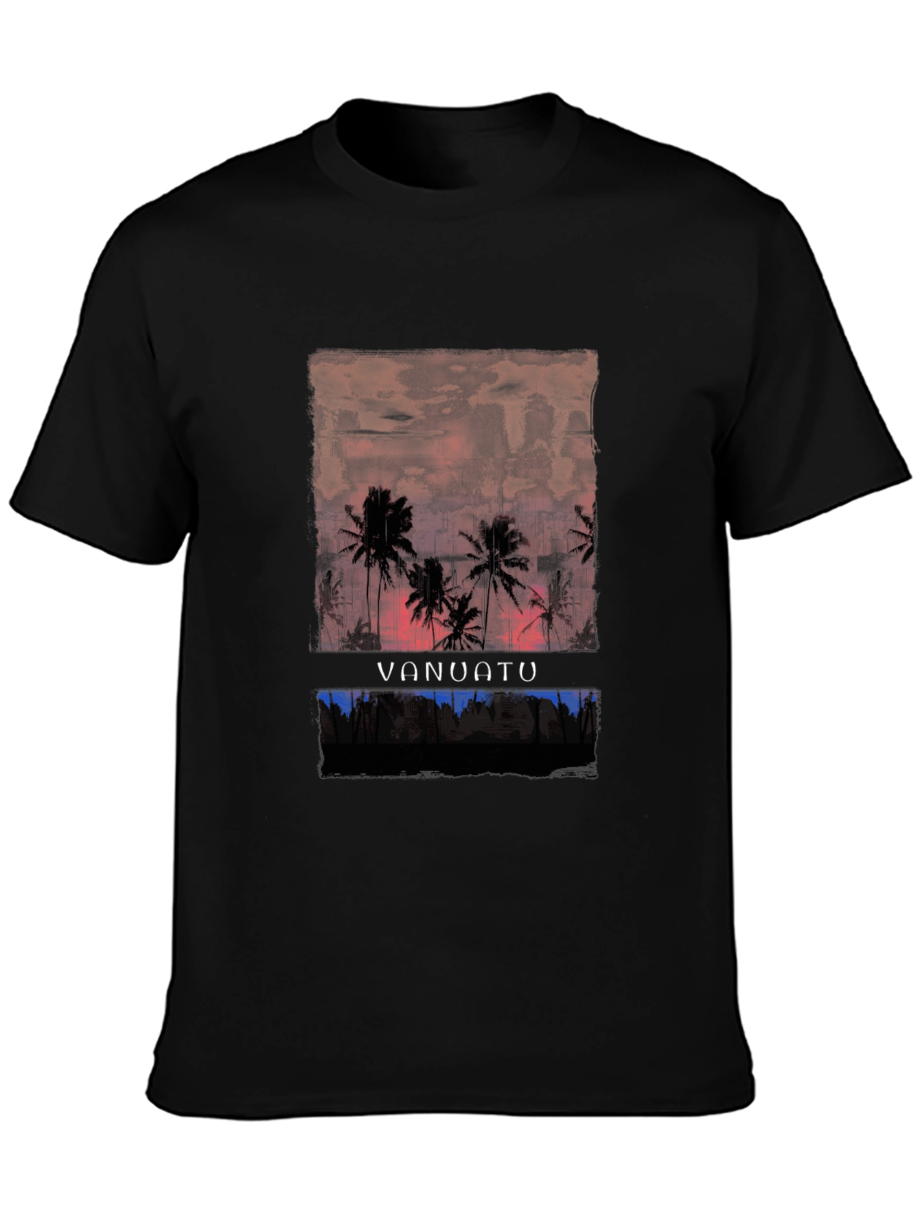 Vanuatu Palm Sunset Graphic Tee