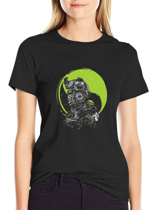 Tactical Skull Graphic T-Shirt - Black