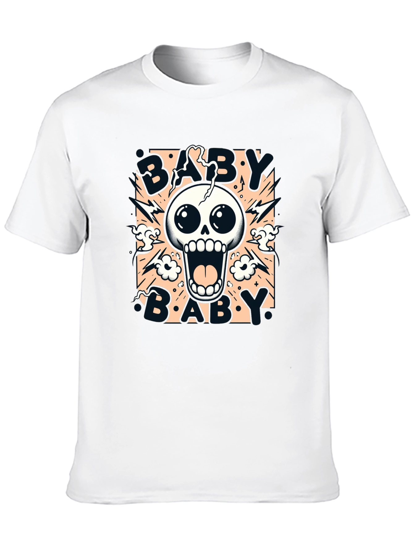 Baby Skull Graphic Print Black T-Shirt