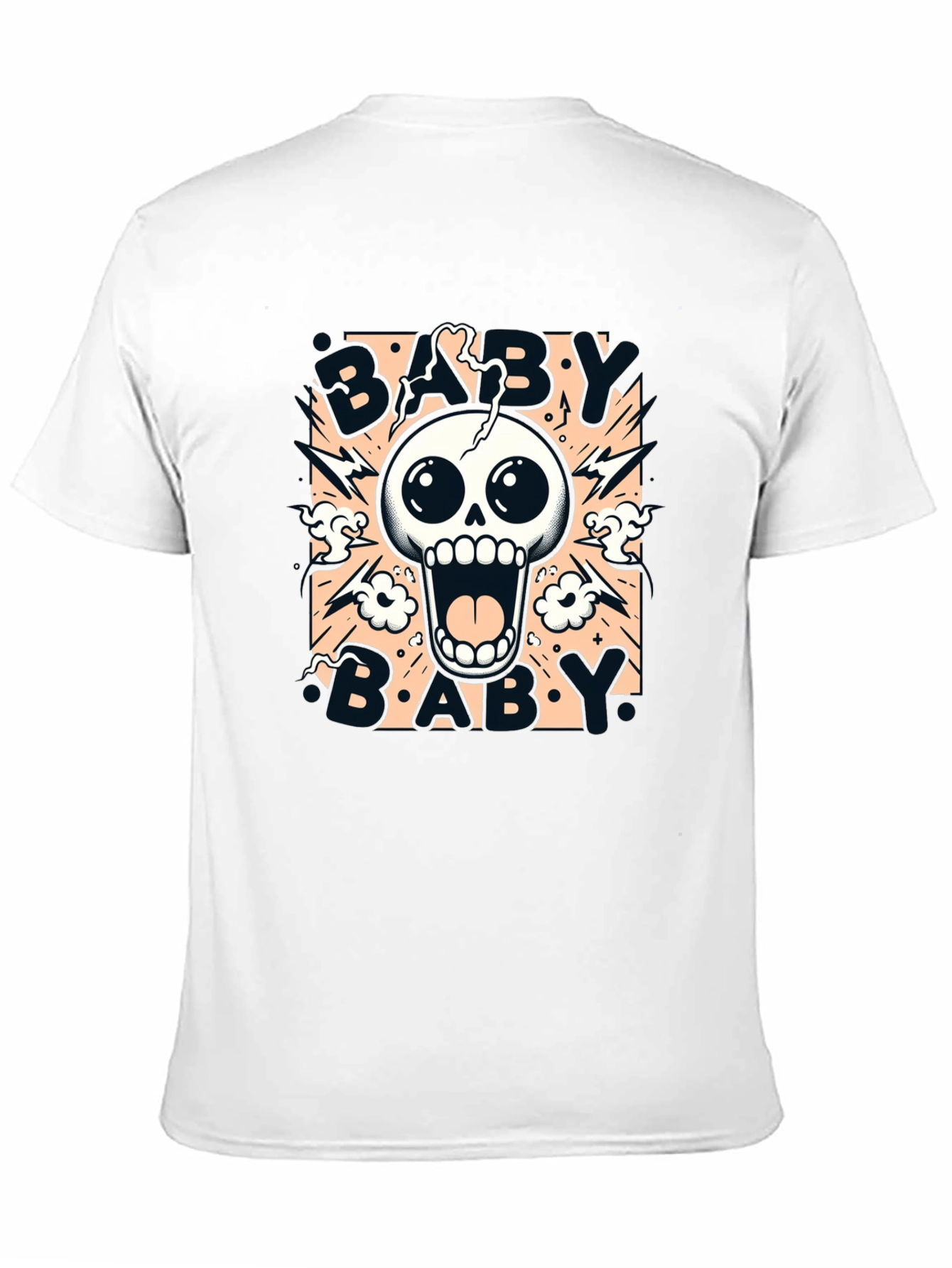 Baby Skull Graphic Print Black T-Shirt