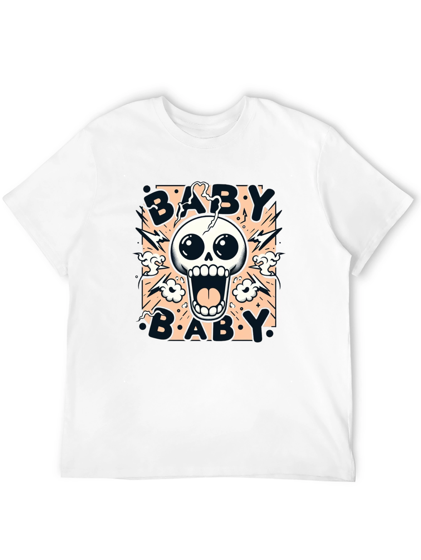 Baby Skull Graphic Print Black T-Shirt