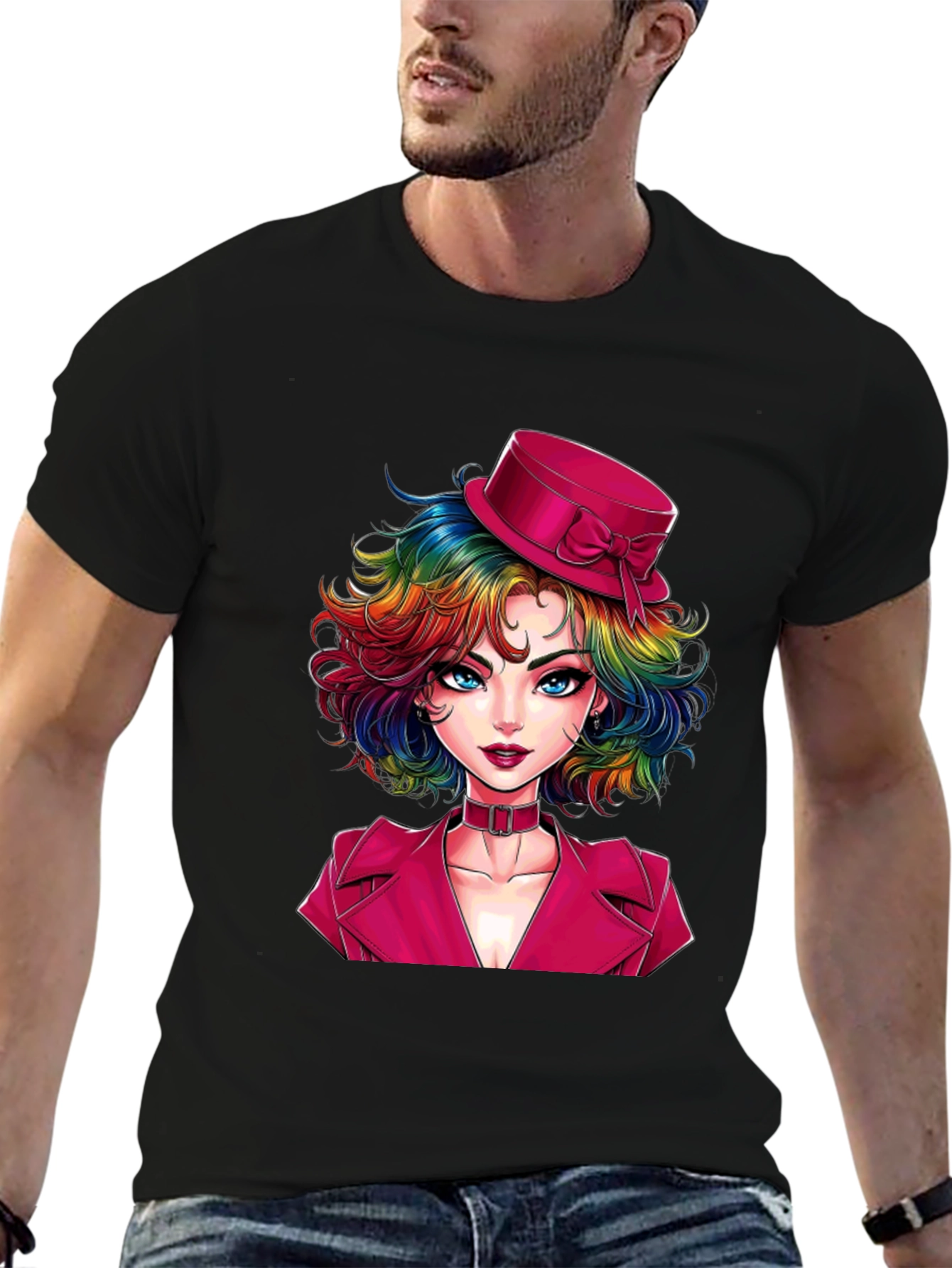 Rainbow Hair Girl T-Shirt