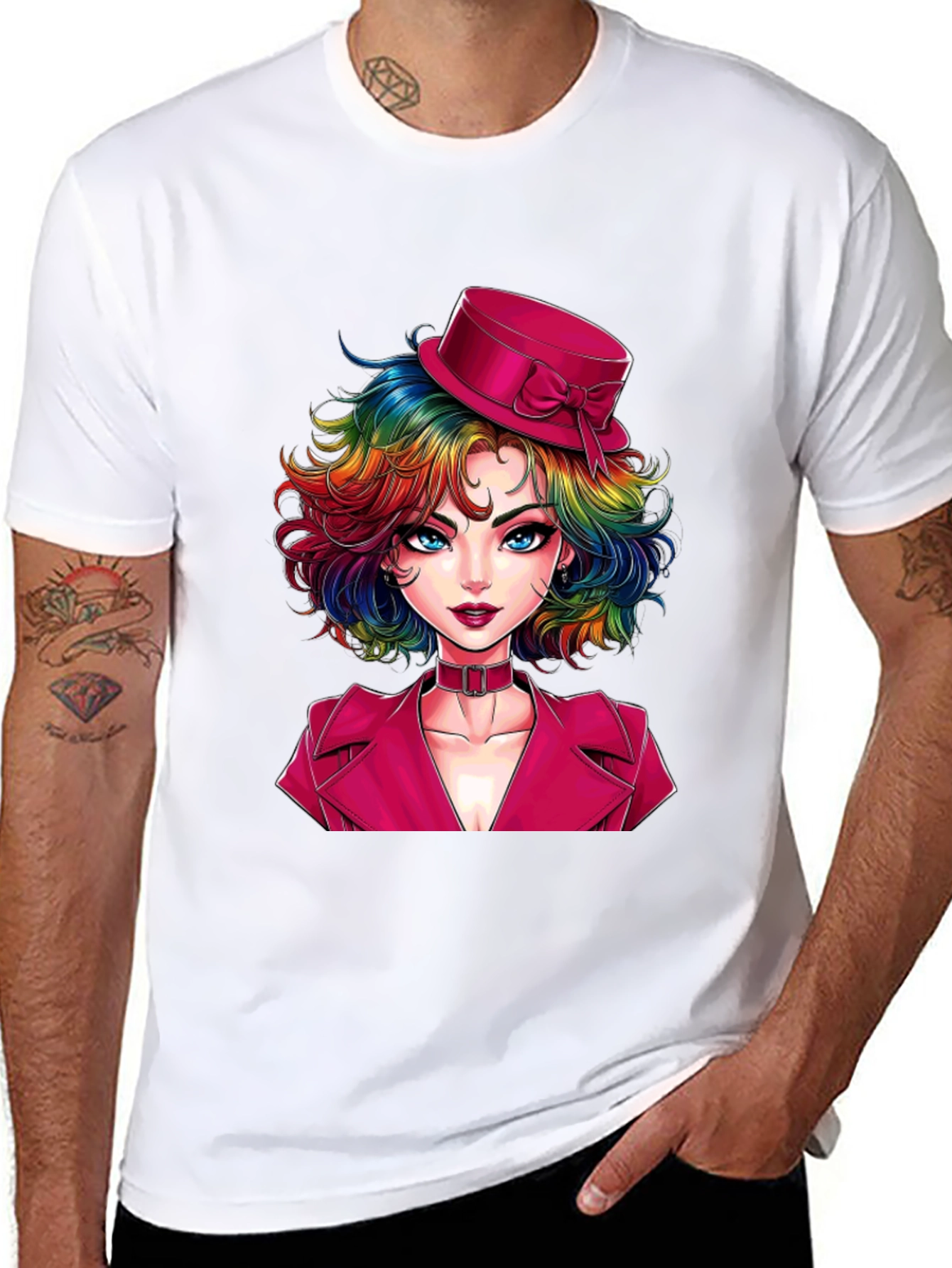 Rainbow Hair Girl T-Shirt