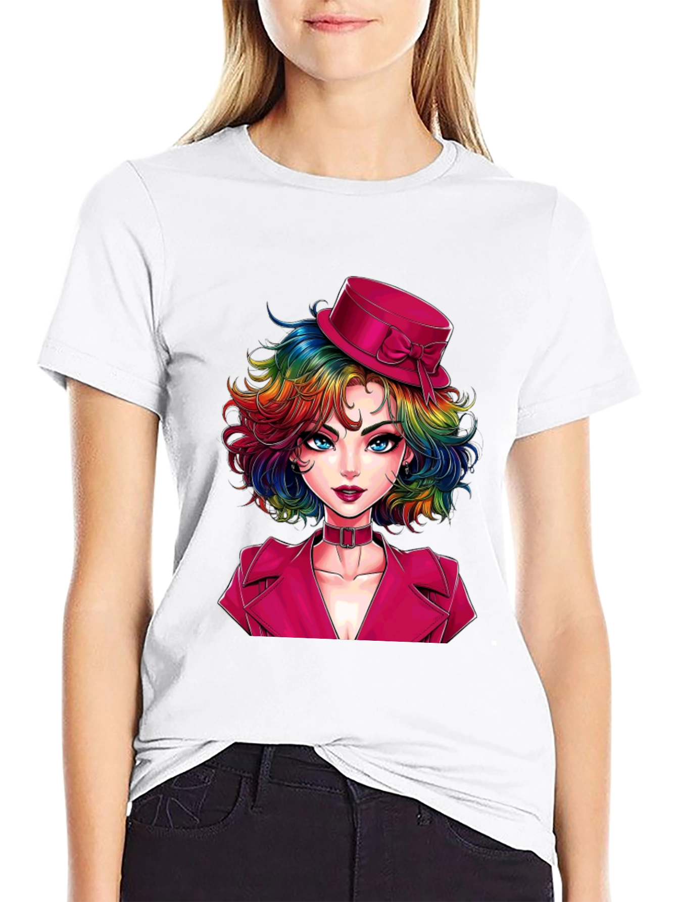 Rainbow Hair Girl T-Shirt