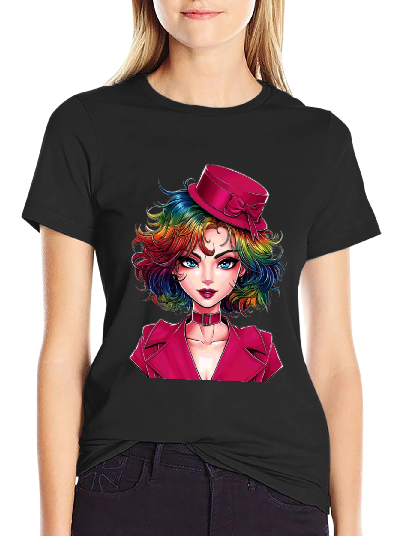 Rainbow Hair Girl T-Shirt