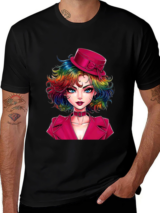 Rainbow Hair Girl T-Shirt