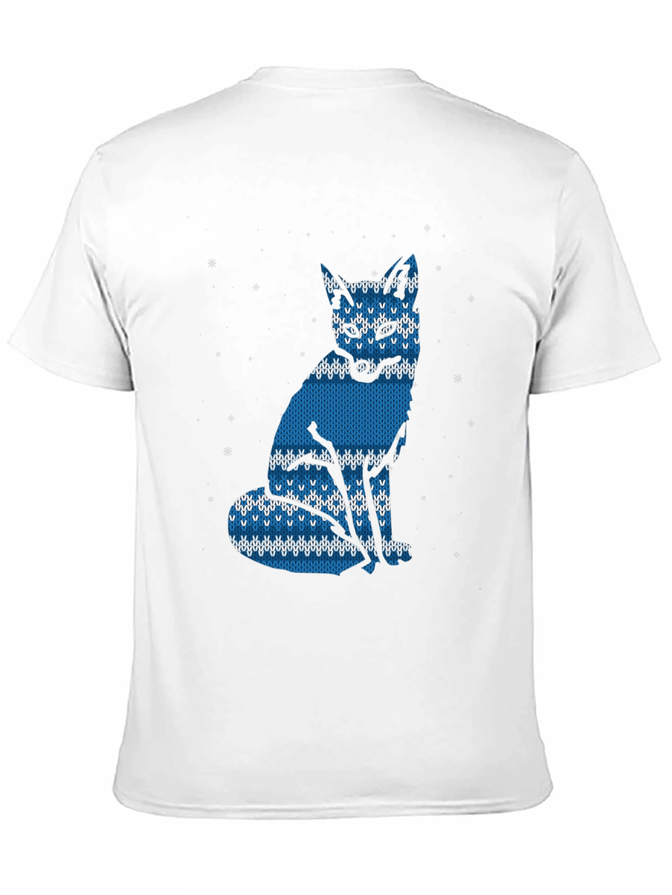 Blue Knitted Fox Graphic Tee