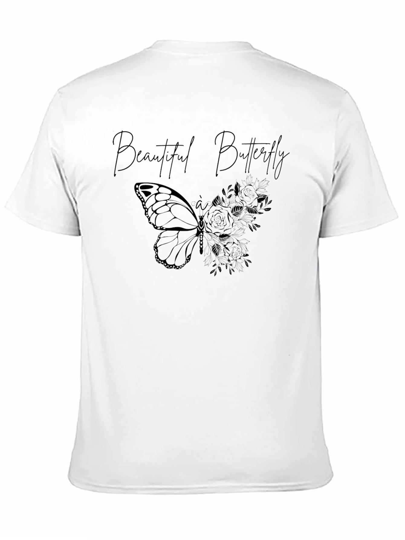 Beautiful Butterfly Graphic Tee - Stylish Unisex Black T-Shirt