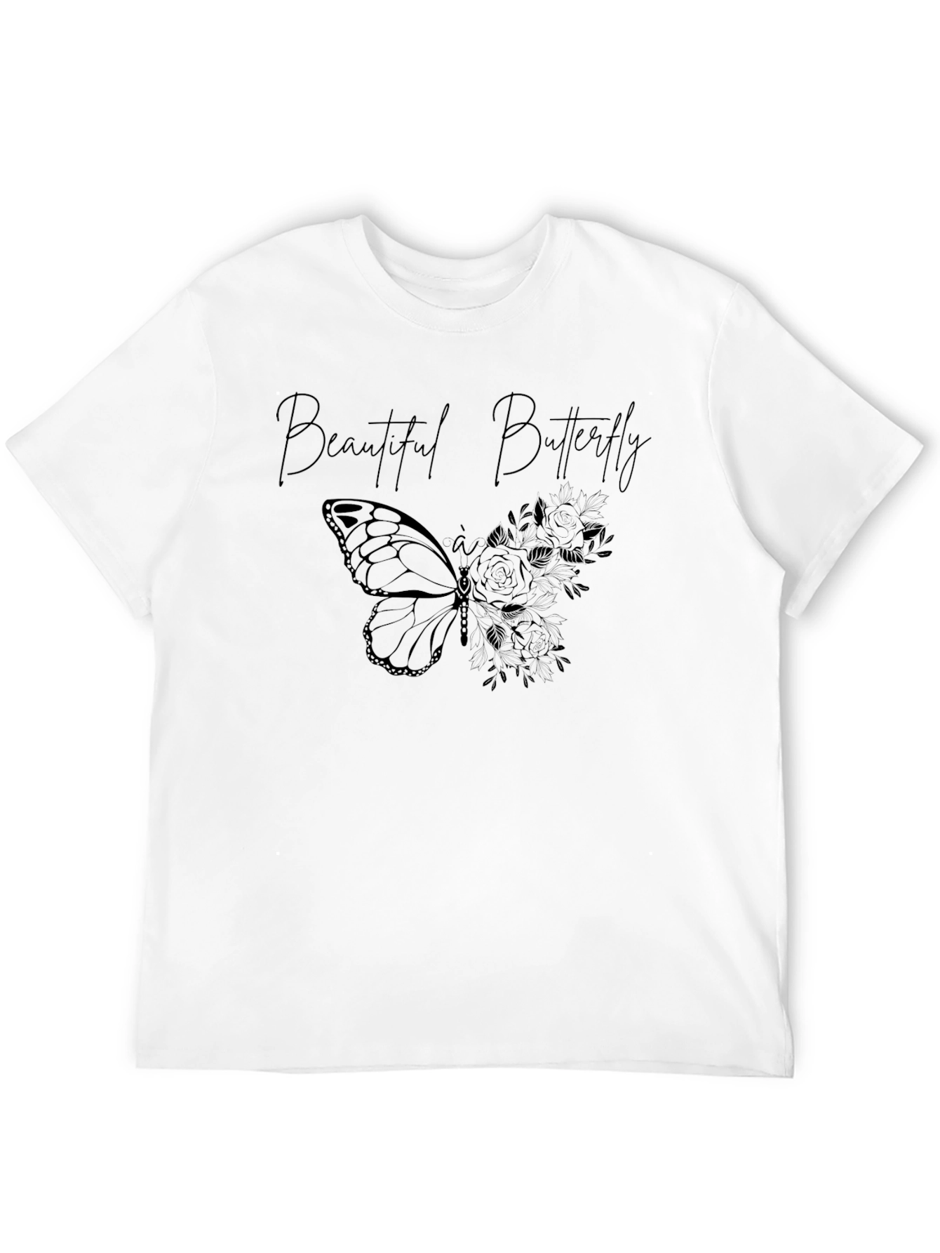 Beautiful Butterfly Graphic Tee - Stylish Unisex Black T-Shirt