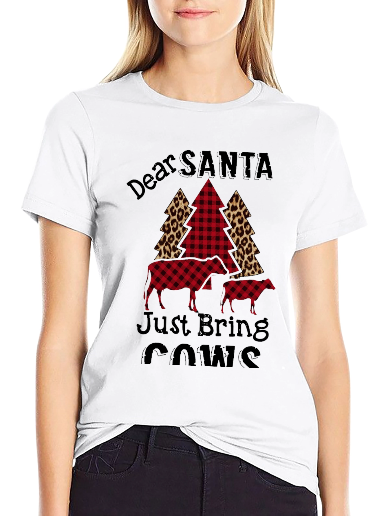 Dear Santa Just Bring Cows Graphic Tee