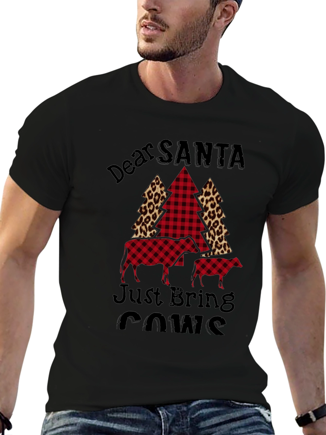 Dear Santa Just Bring Cows Graphic Tee
