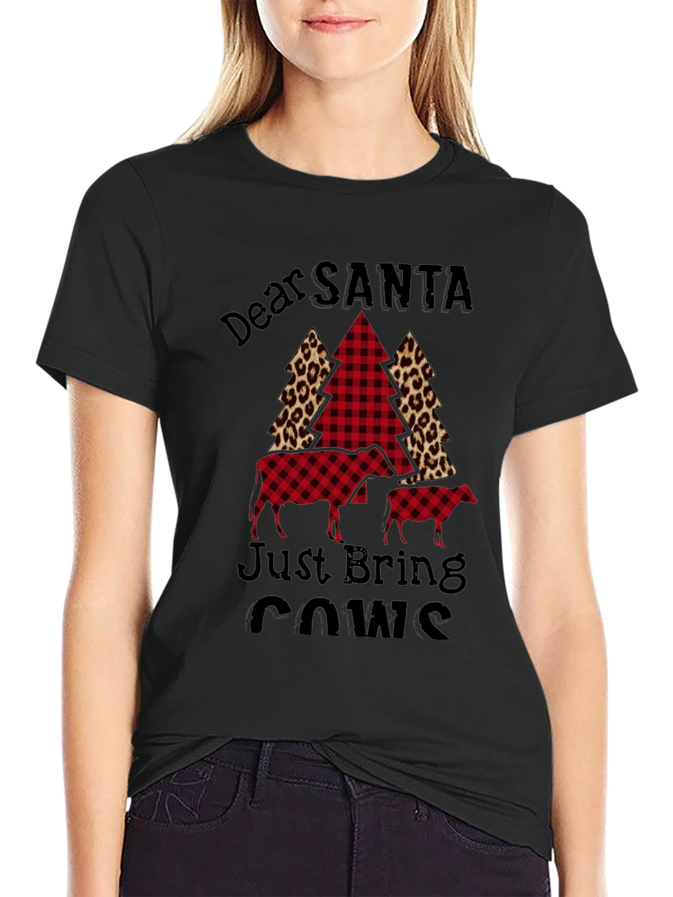 Dear Santa Just Bring Cows Graphic Tee