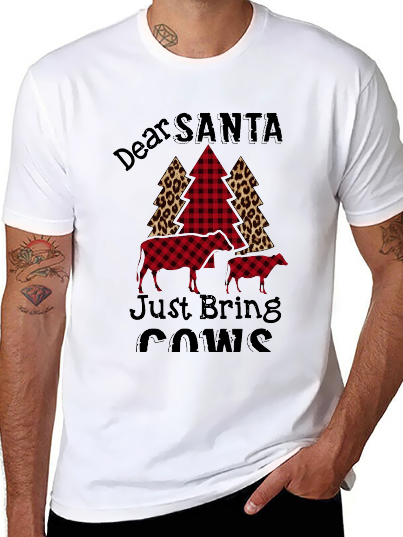 Dear Santa Just Bring Cows Graphic Tee