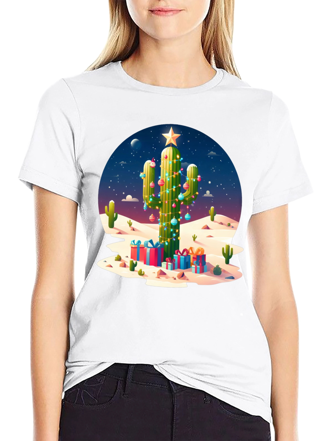 Cactus Christmas Tee - Desert Holiday Style