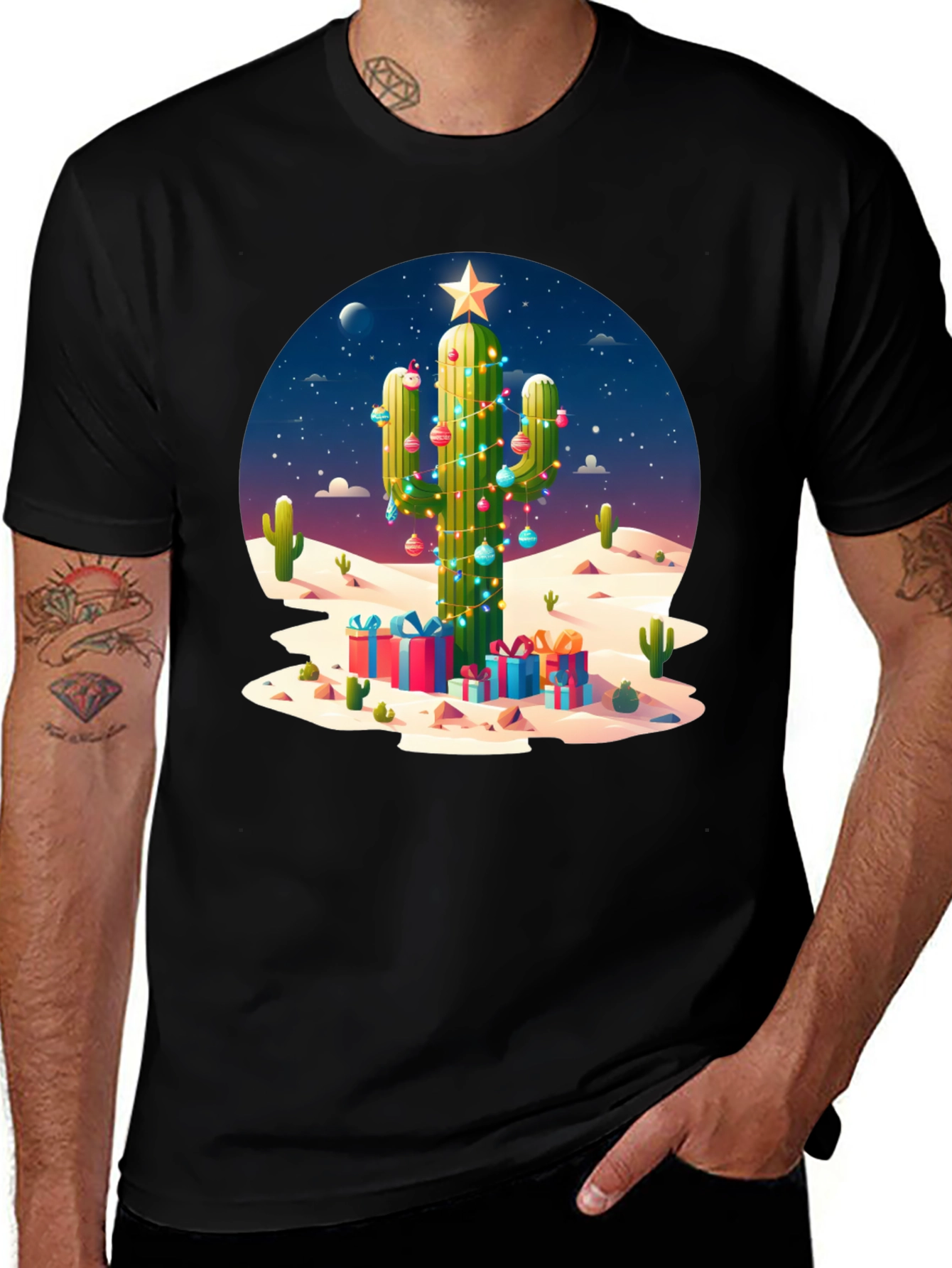 Cactus Christmas Tee - Desert Holiday Style