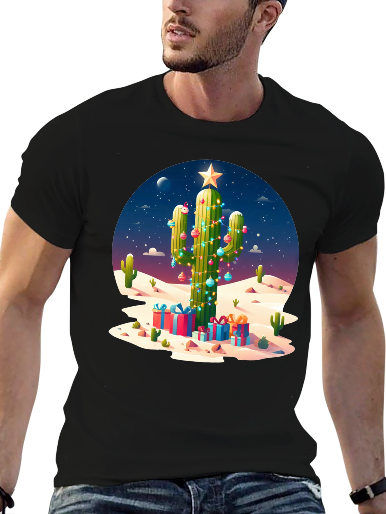 Cactus Christmas Tee - Desert Holiday Style