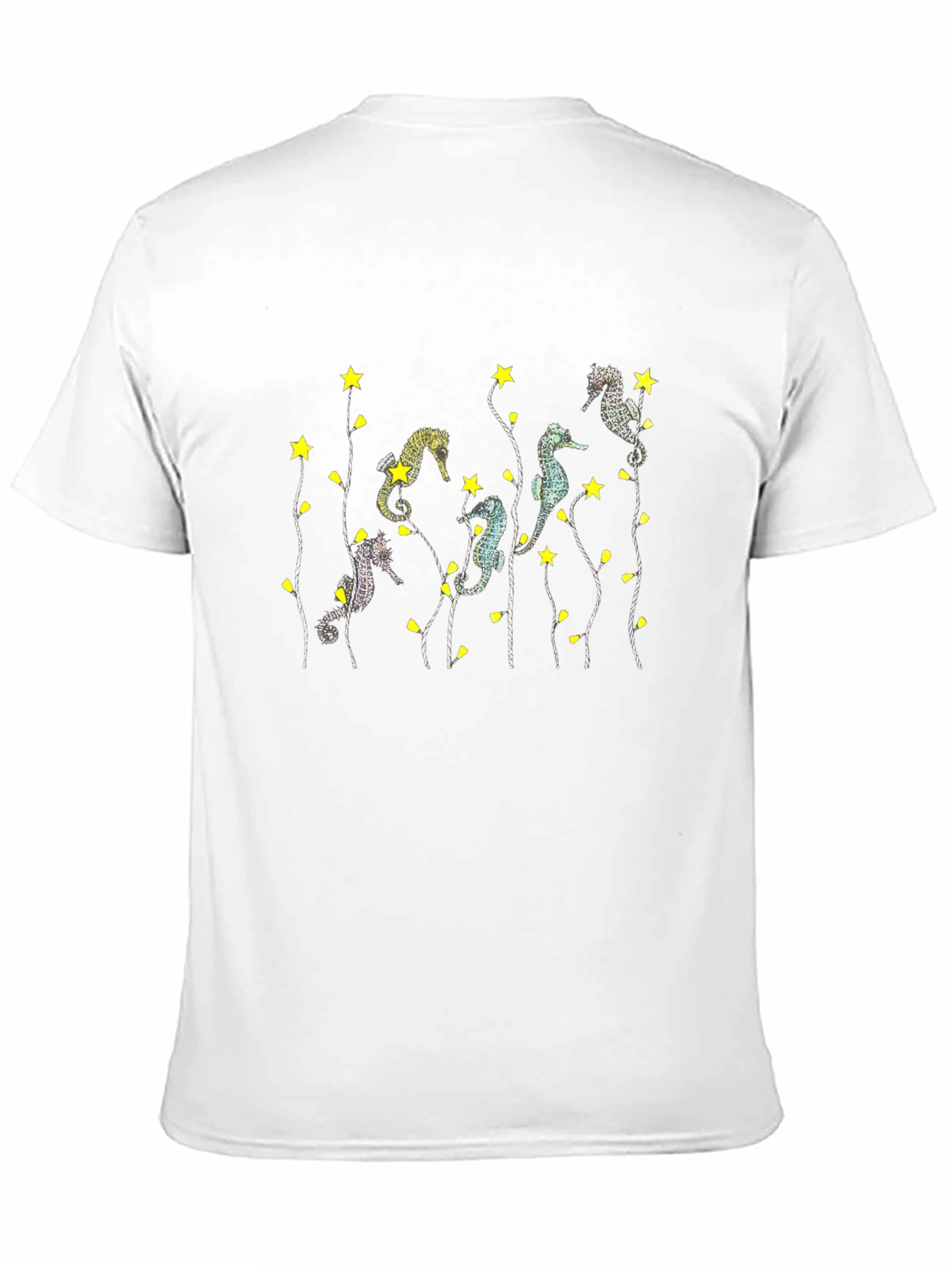 Seahorse & Star Graphic Black T-Shirt