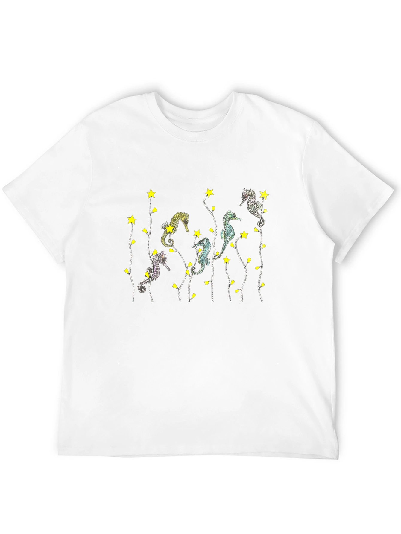 Seahorse & Star Graphic Black T-Shirt