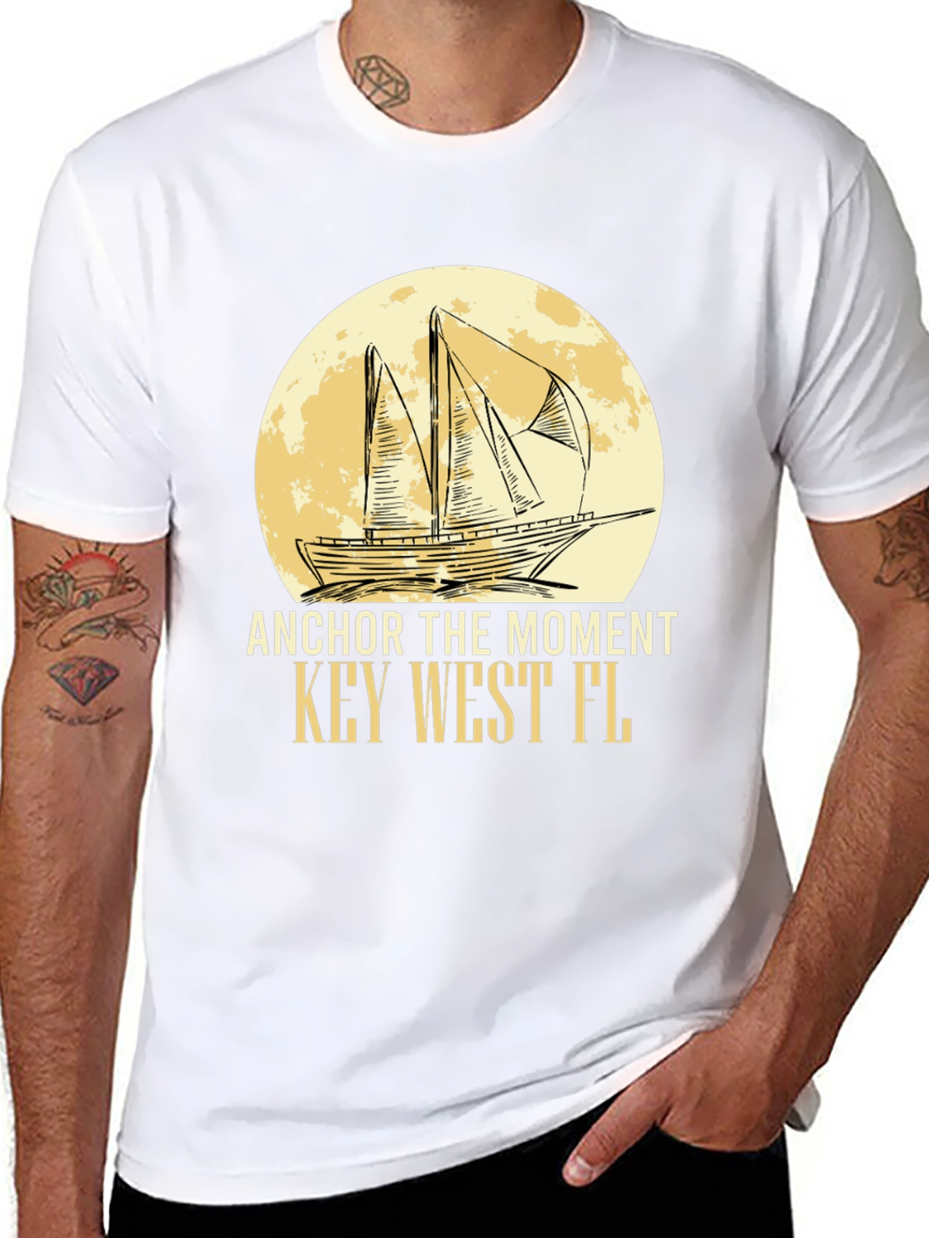 Anchor the Moment Key West FL Black T-Shirt