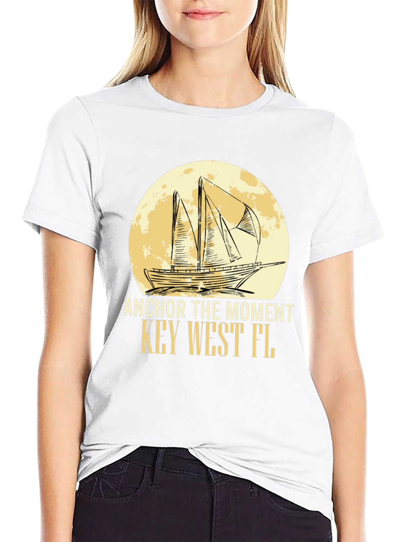 Anchor the Moment Key West FL Black T-Shirt
