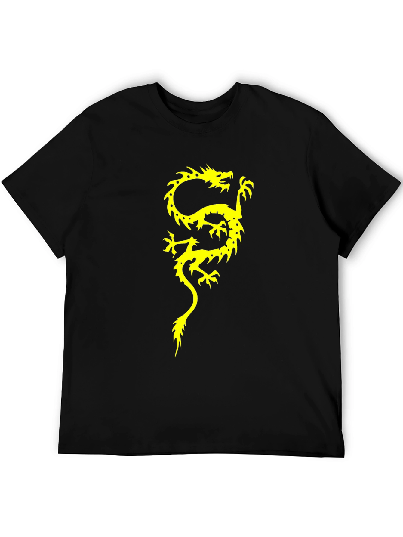 Dragon Graphic Print Mens Black T-Shirt