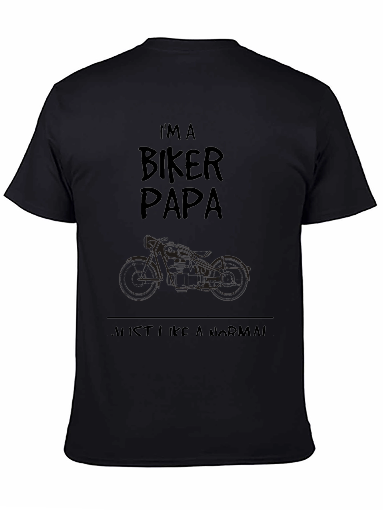 Im A Biker Papa T-Shirt - Black