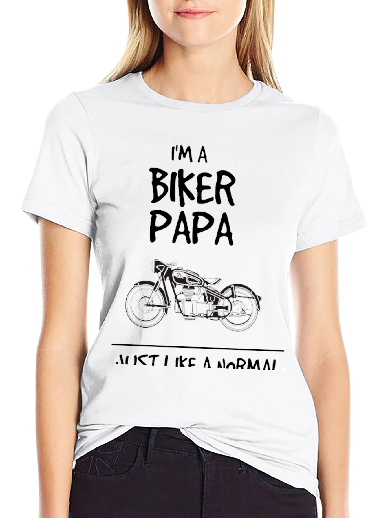 Im A Biker Papa T-Shirt - Black