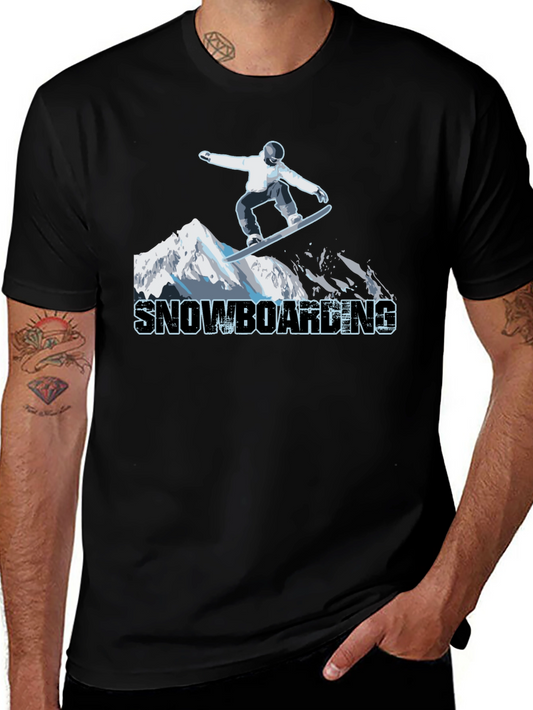 Snowboarding T-Shirt: Mountain Graphic Tee for Winter Sports Fans