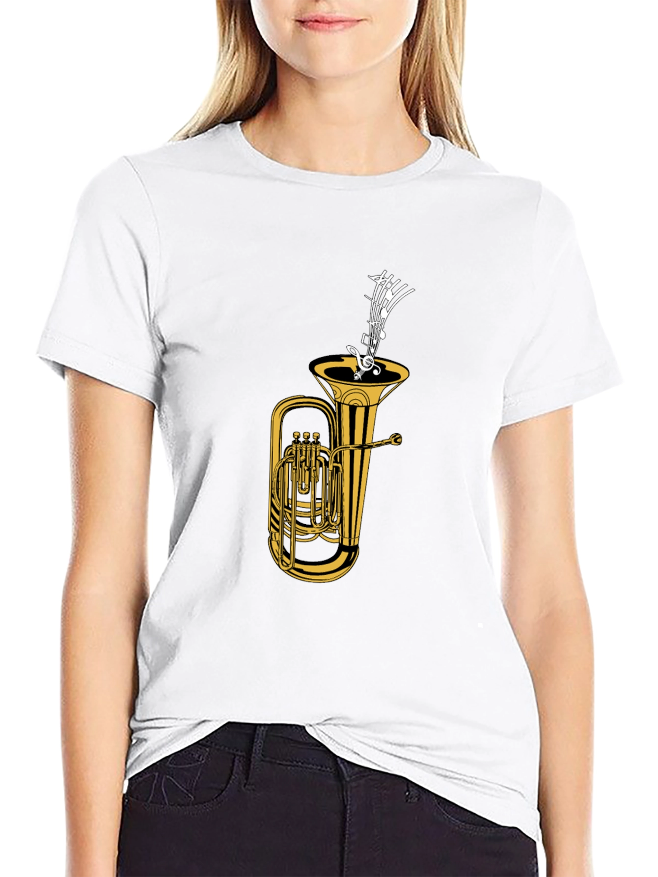 Tuba & Music Notes Graphic Tee