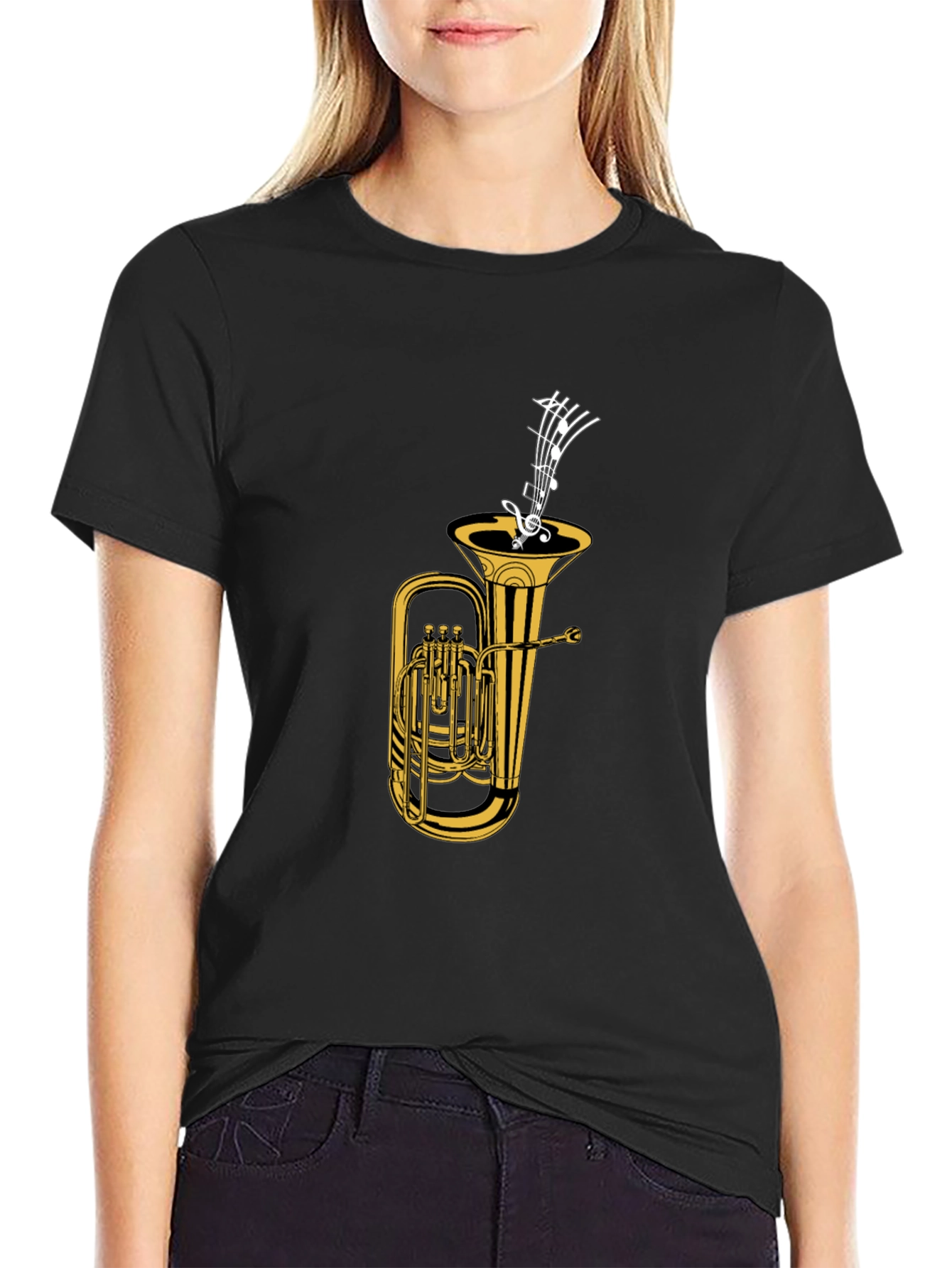 Tuba & Music Notes Graphic Tee