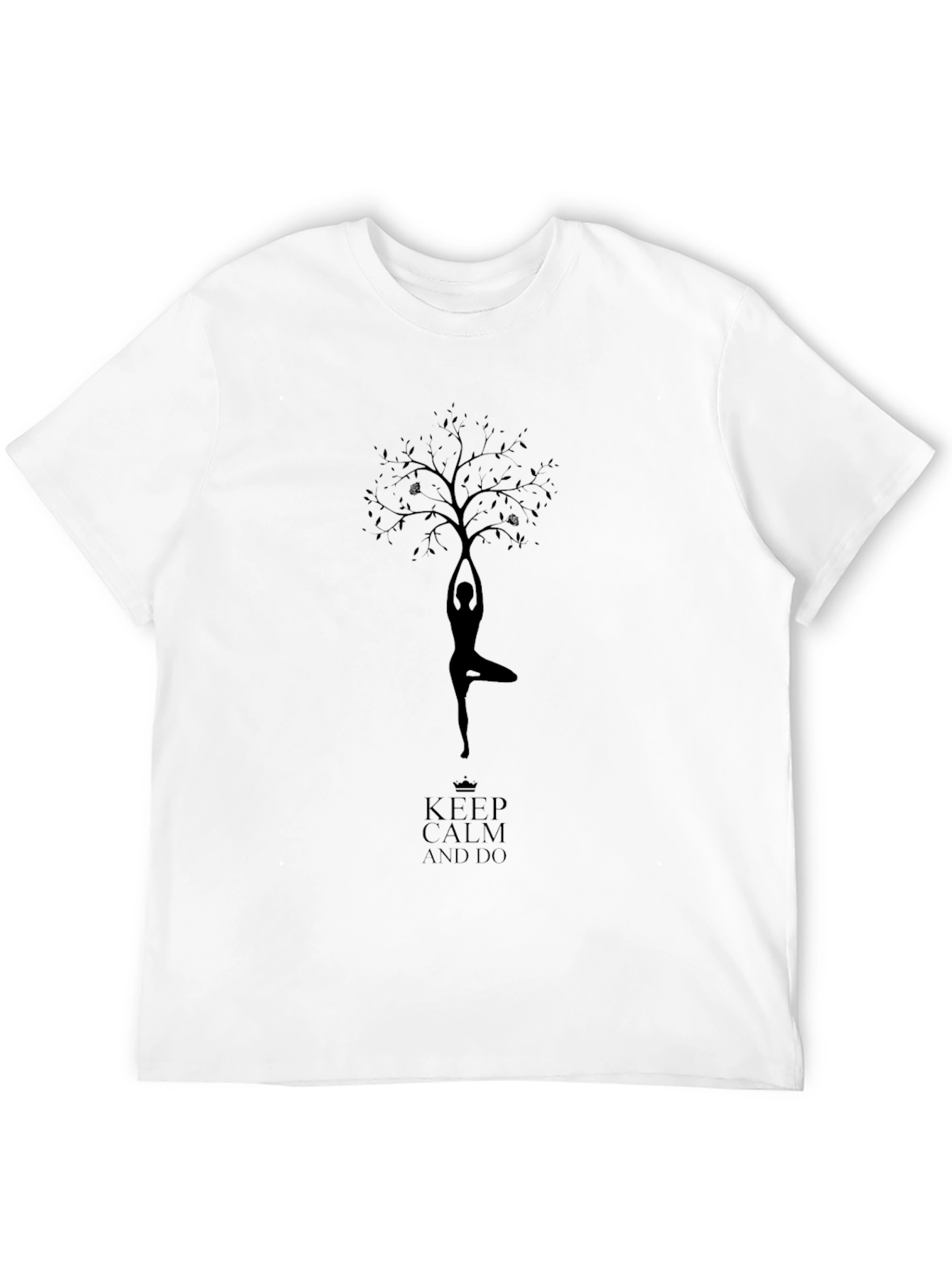 Keep Calm Yoga Tree Black T-Shirt