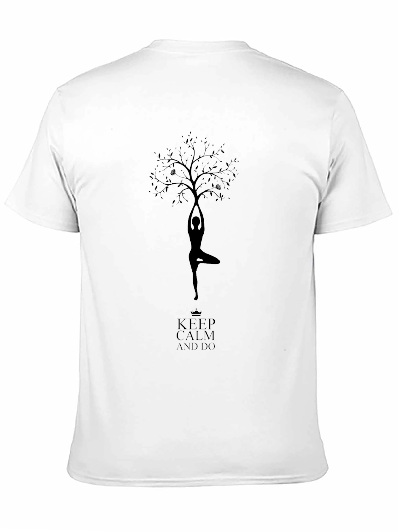 Keep Calm Yoga Tree Black T-Shirt