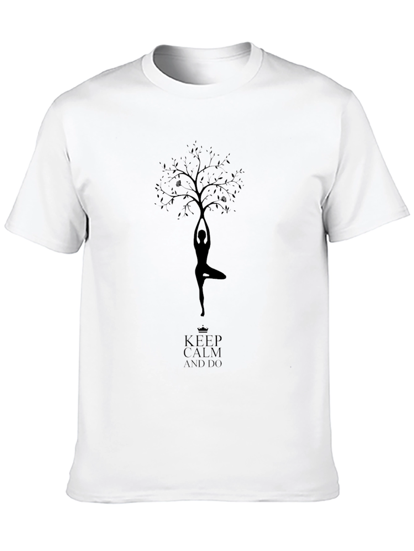 Keep Calm Yoga Tree Black T-Shirt