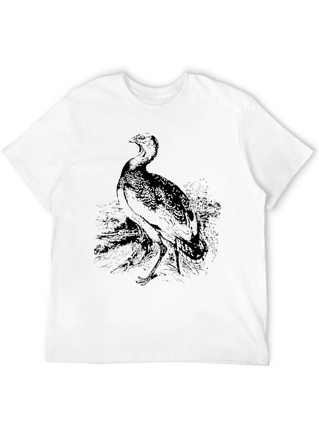 Bird Graphic Print Black T-Shirt