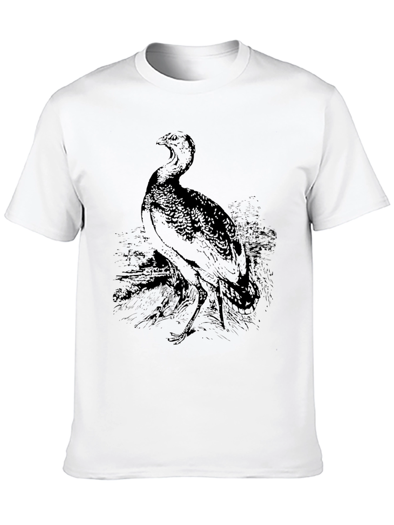 Bird Graphic Print Black T-Shirt
