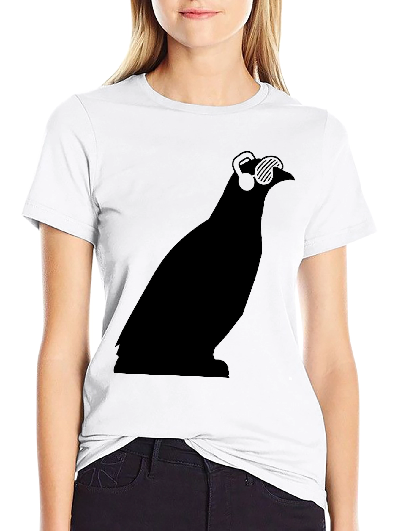 Cool Bird Tee - Music Lovers Black Graphic T-Shirt