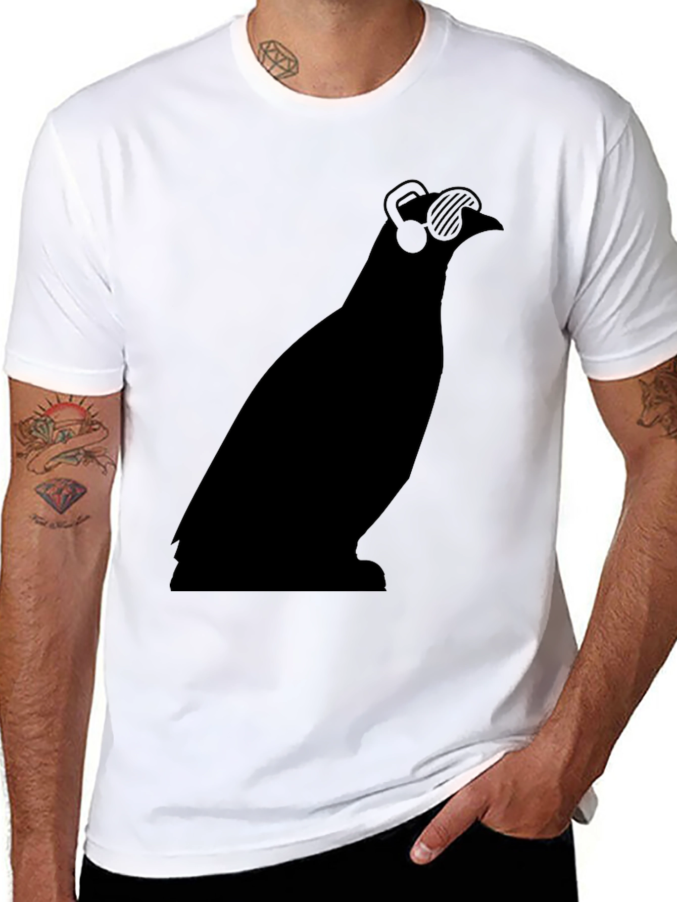 Cool Bird Tee - Music Lovers Black Graphic T-Shirt