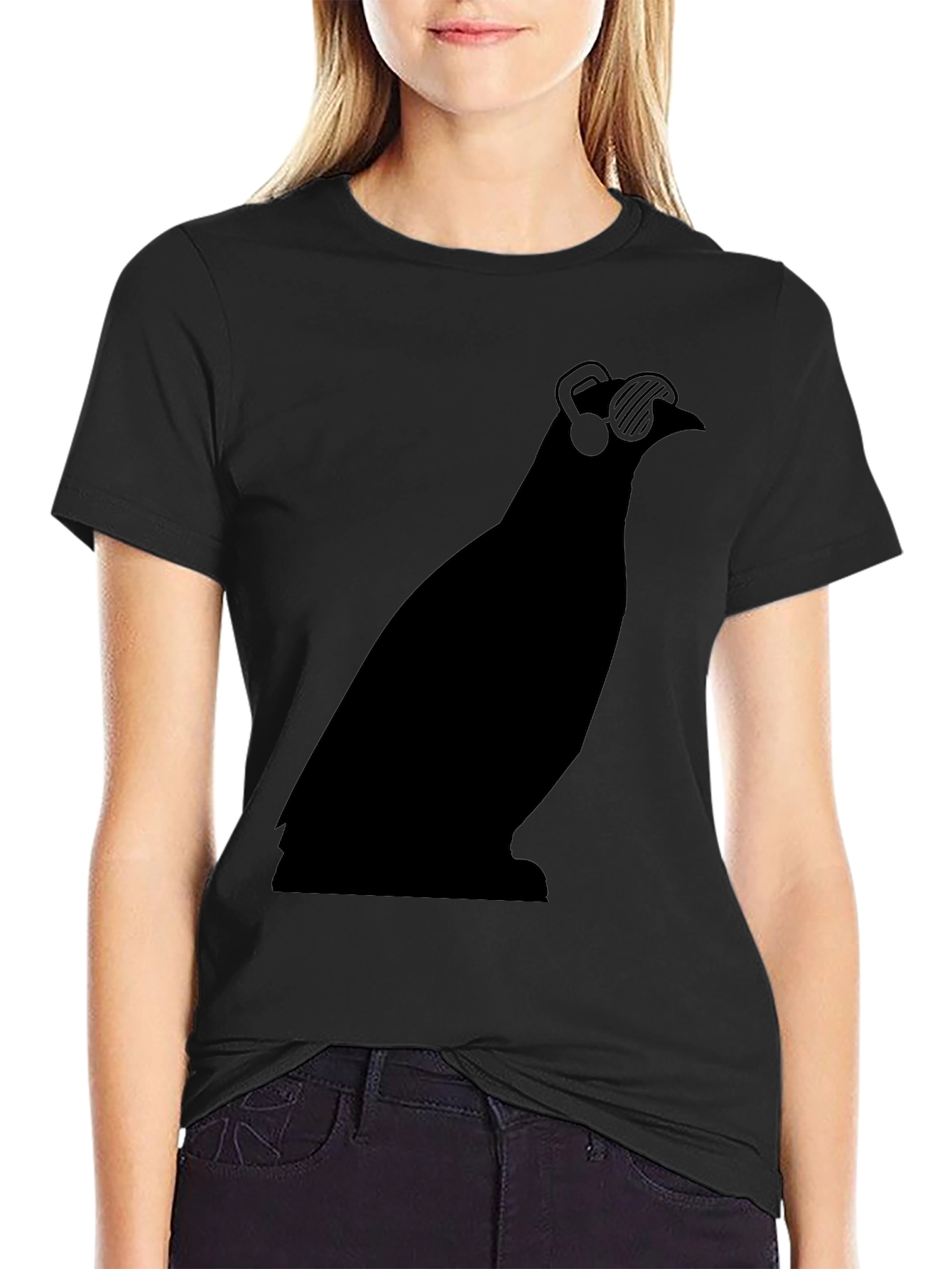 Cool Bird Tee - Music Lovers Black Graphic T-Shirt