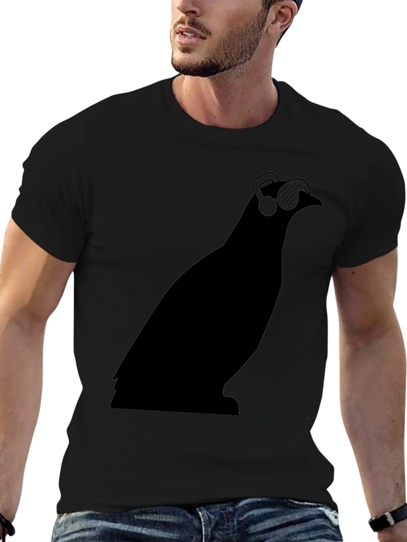 Cool Bird Tee - Music Lovers Black Graphic T-Shirt