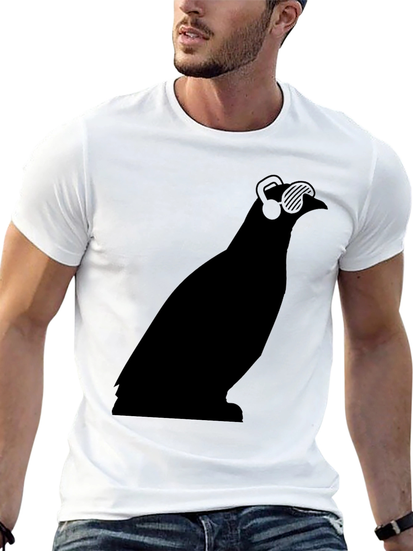 Cool Bird Tee - Music Lovers Black Graphic T-Shirt