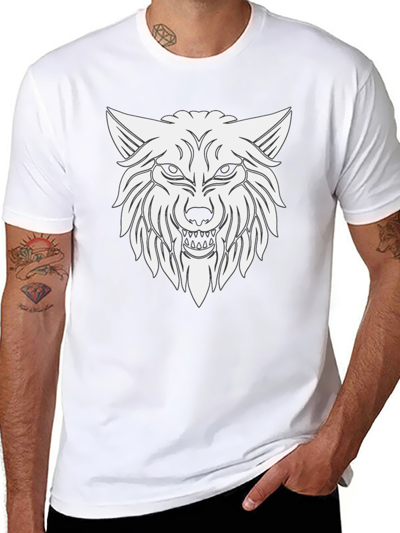 Wolf Graphic T-Shirt - Black Cotton Tee