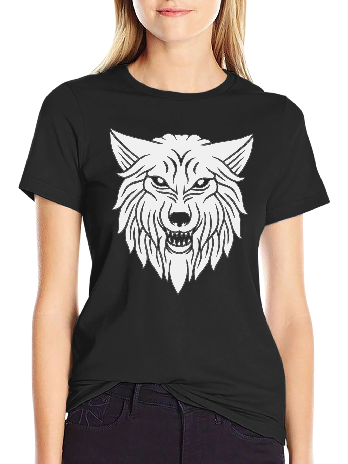Wolf Graphic T-Shirt - Black Cotton Tee
