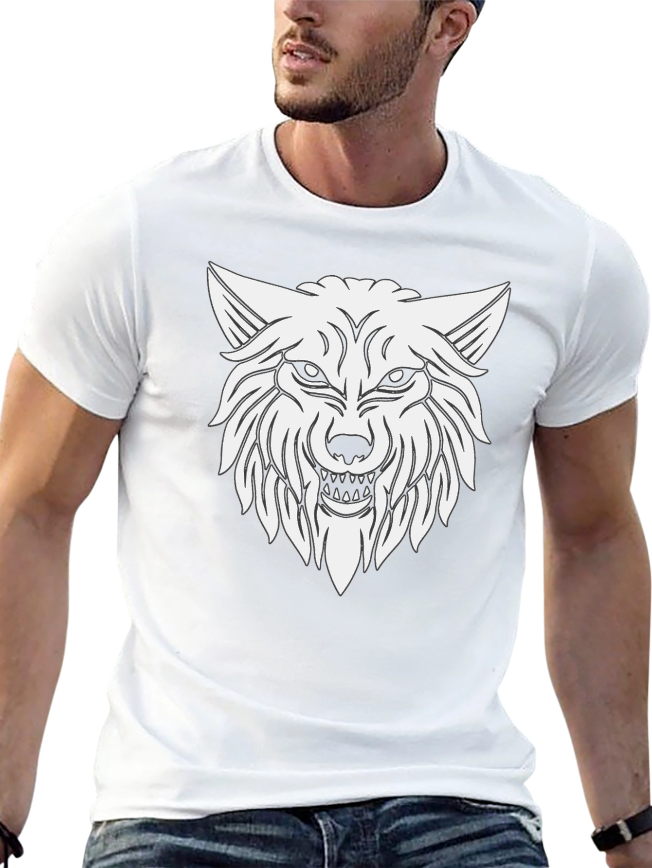 Wolf Graphic T-Shirt - Black Cotton Tee