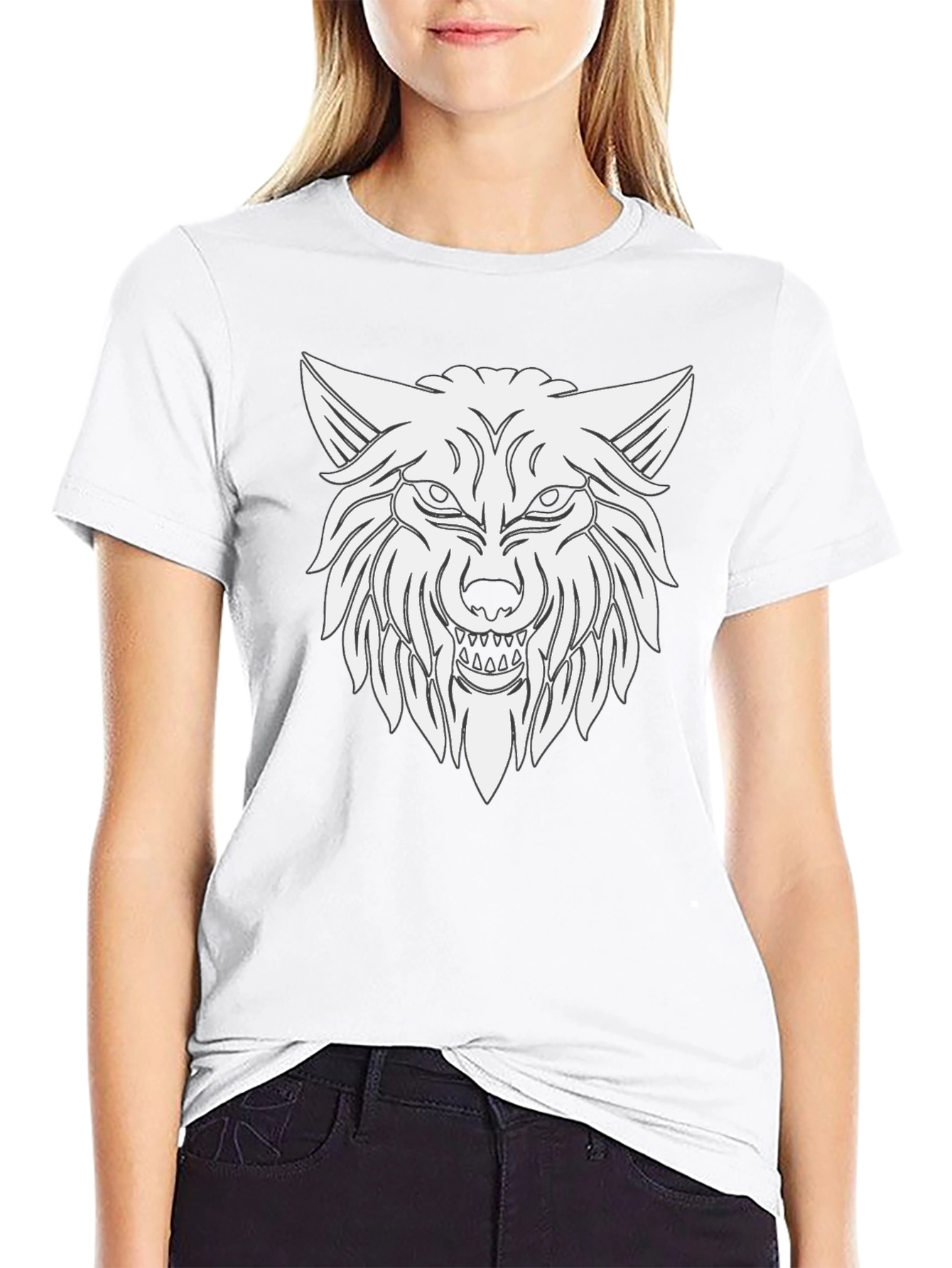 Wolf Graphic T-Shirt - Black Cotton Tee