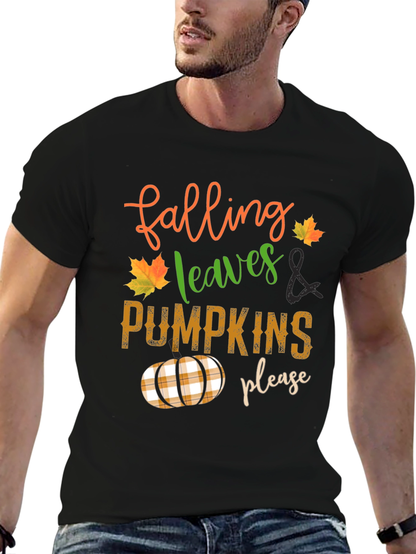 Falling Leaves and Pumpkins Please T-Shirt