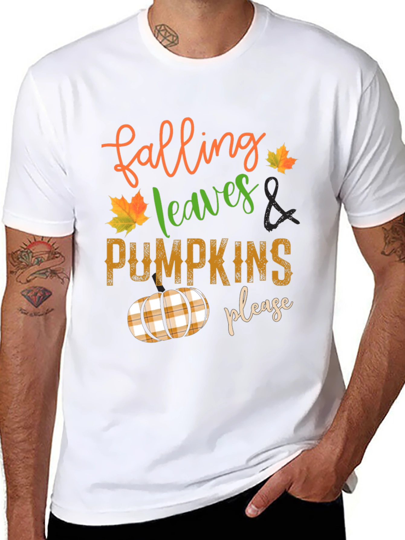 Falling Leaves and Pumpkins Please T-Shirt