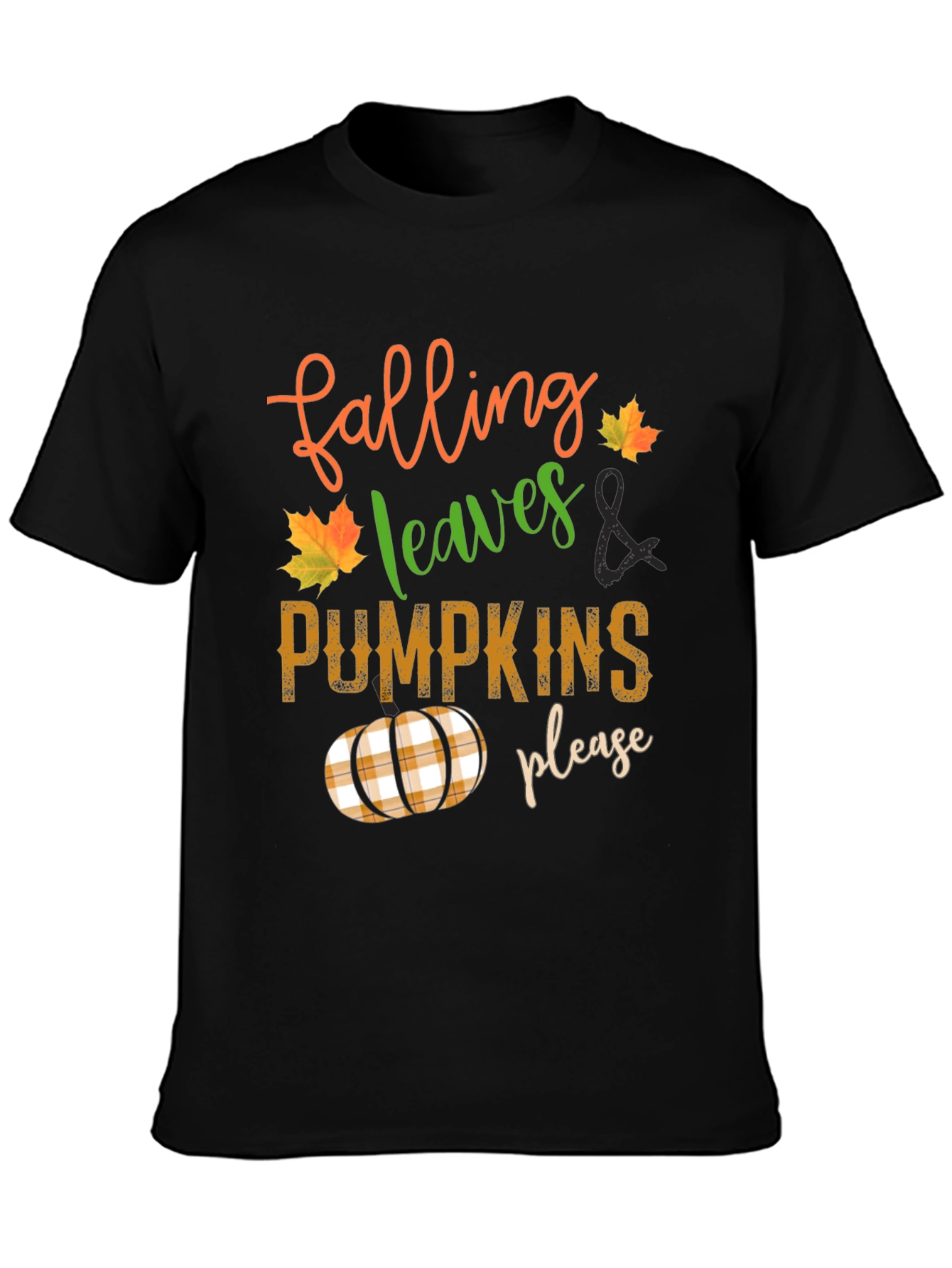 Falling Leaves and Pumpkins Please T-Shirt