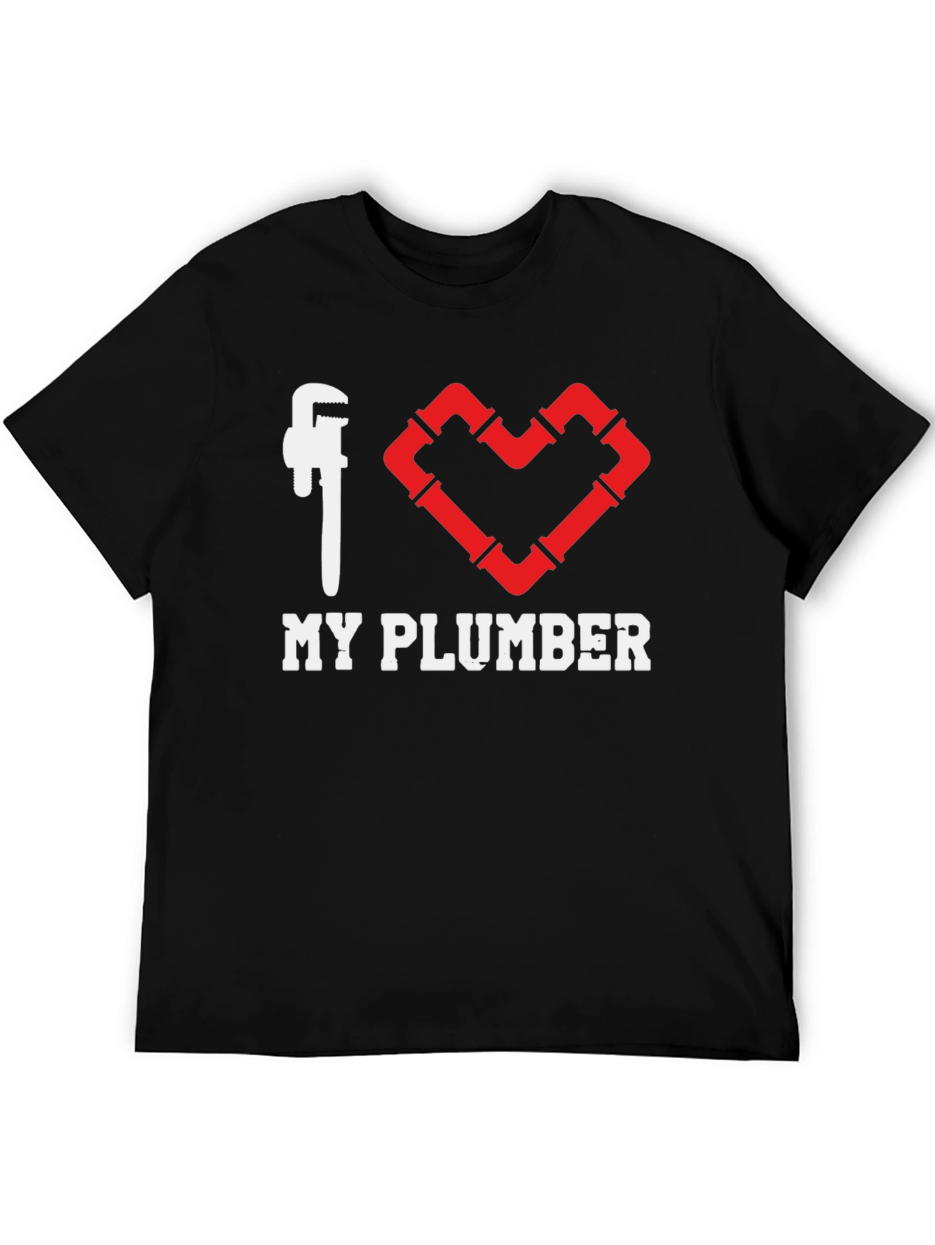 I Heart My Plumber Black T-Shirt