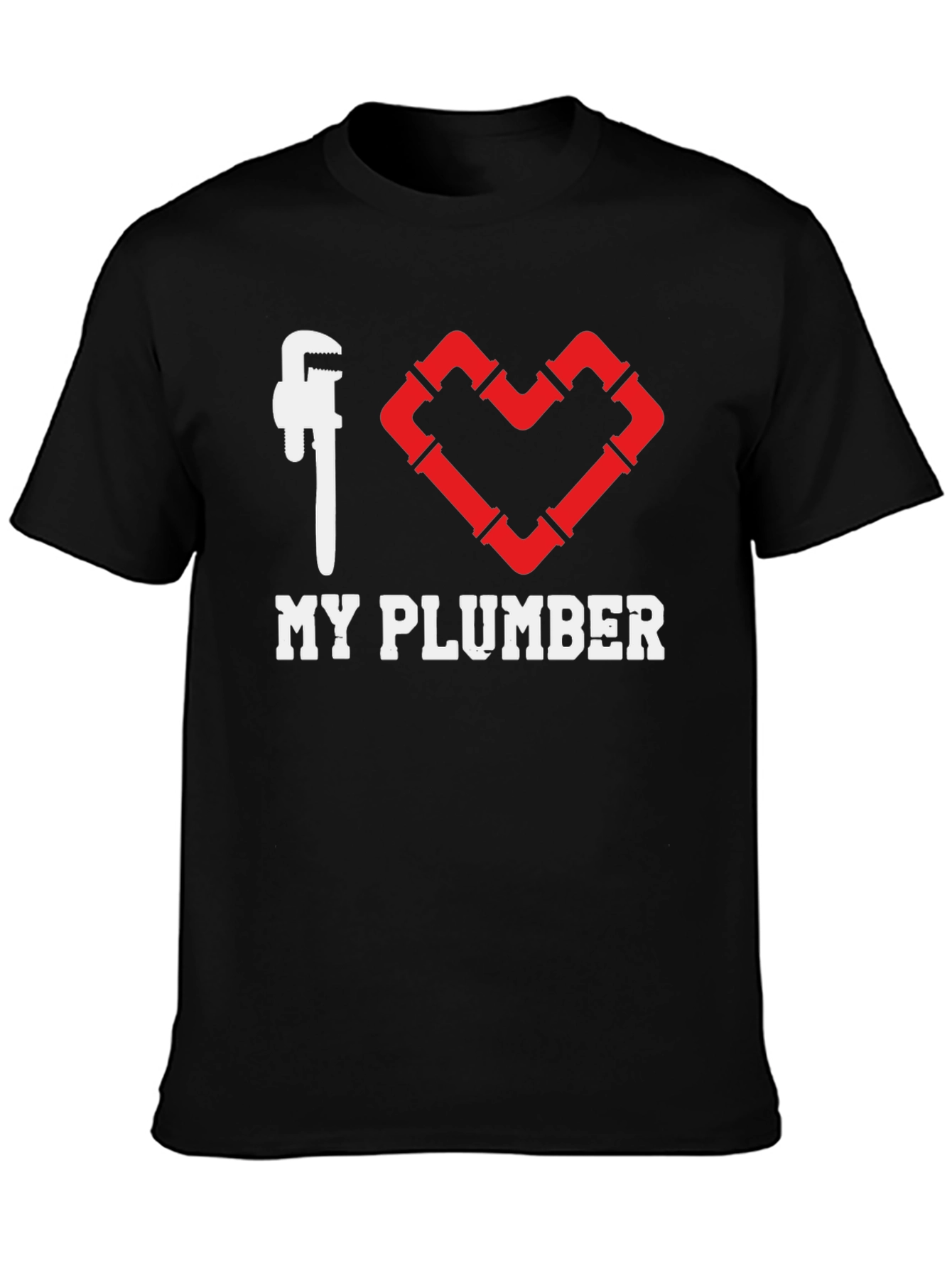 I Heart My Plumber Black T-Shirt