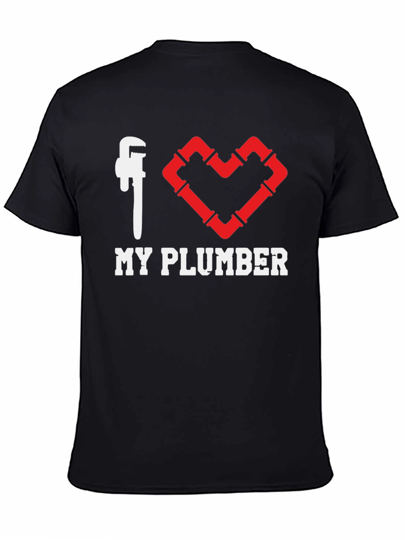 I Heart My Plumber Black T-Shirt